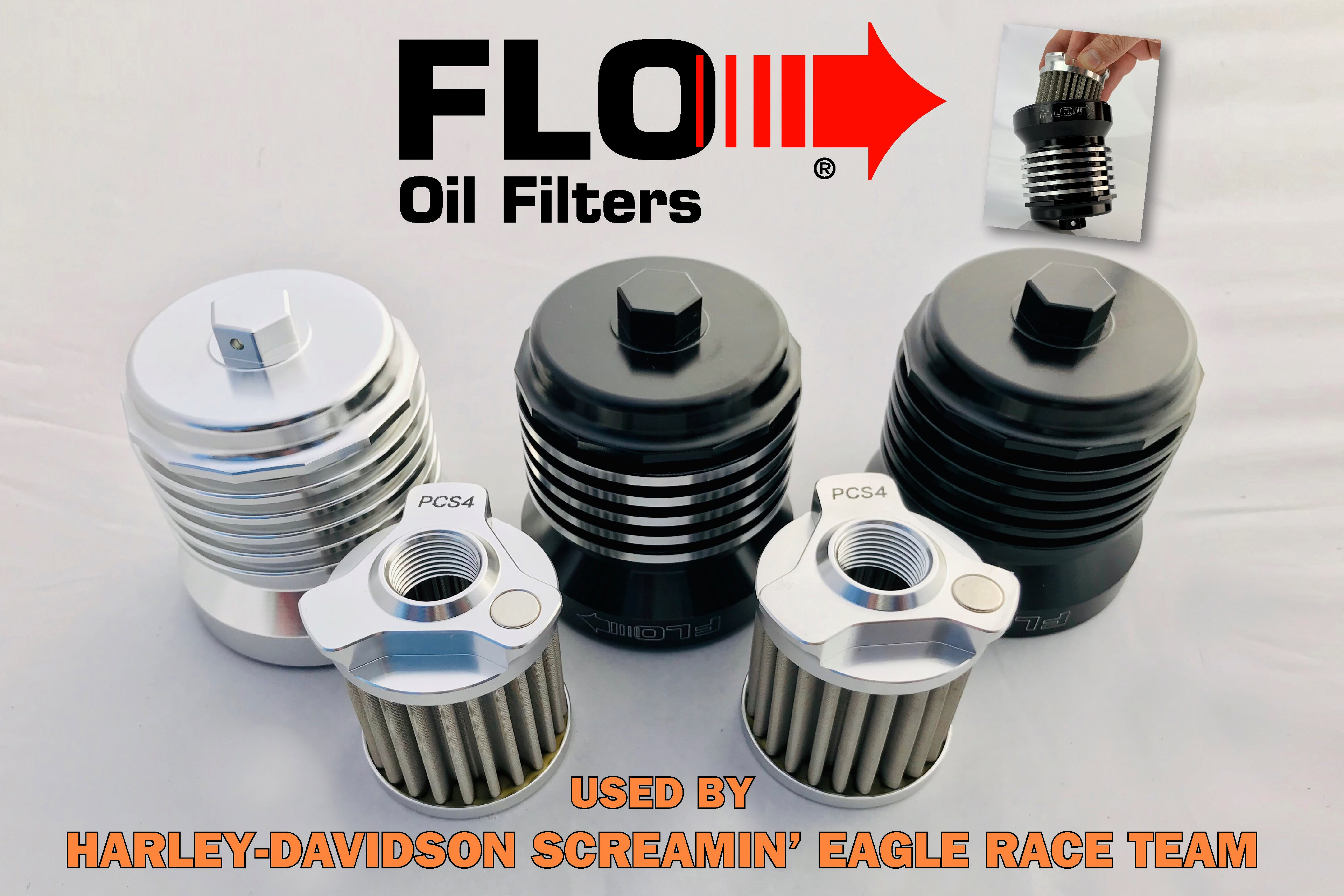 FLO Oil Filter for Harley Davidson - PC Racing USA